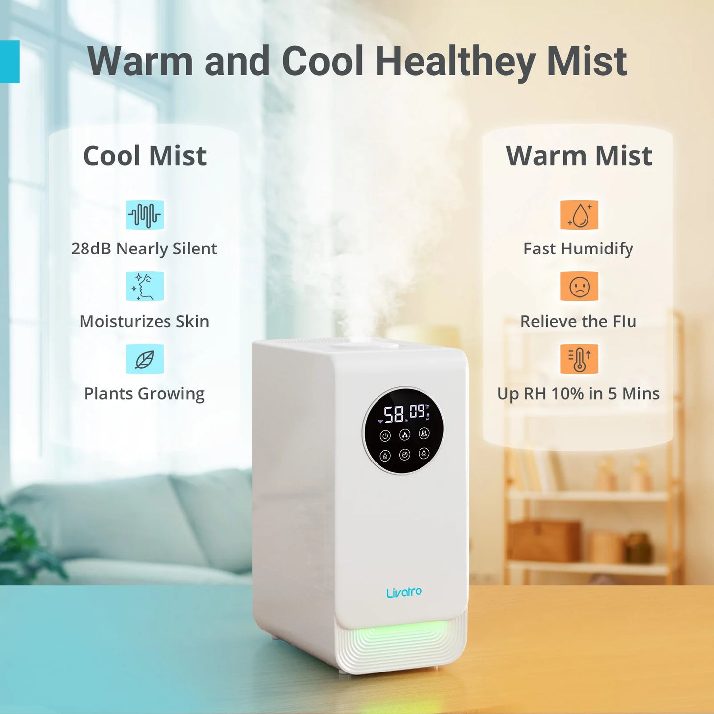 Steam Homes 6L Smart Warm & Mist Humidifier